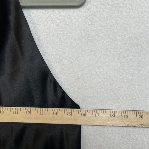 Zara Black Satin Halter Top Draped Cowl Neck Backless Party Blouse Medium - Picture 3 of 14